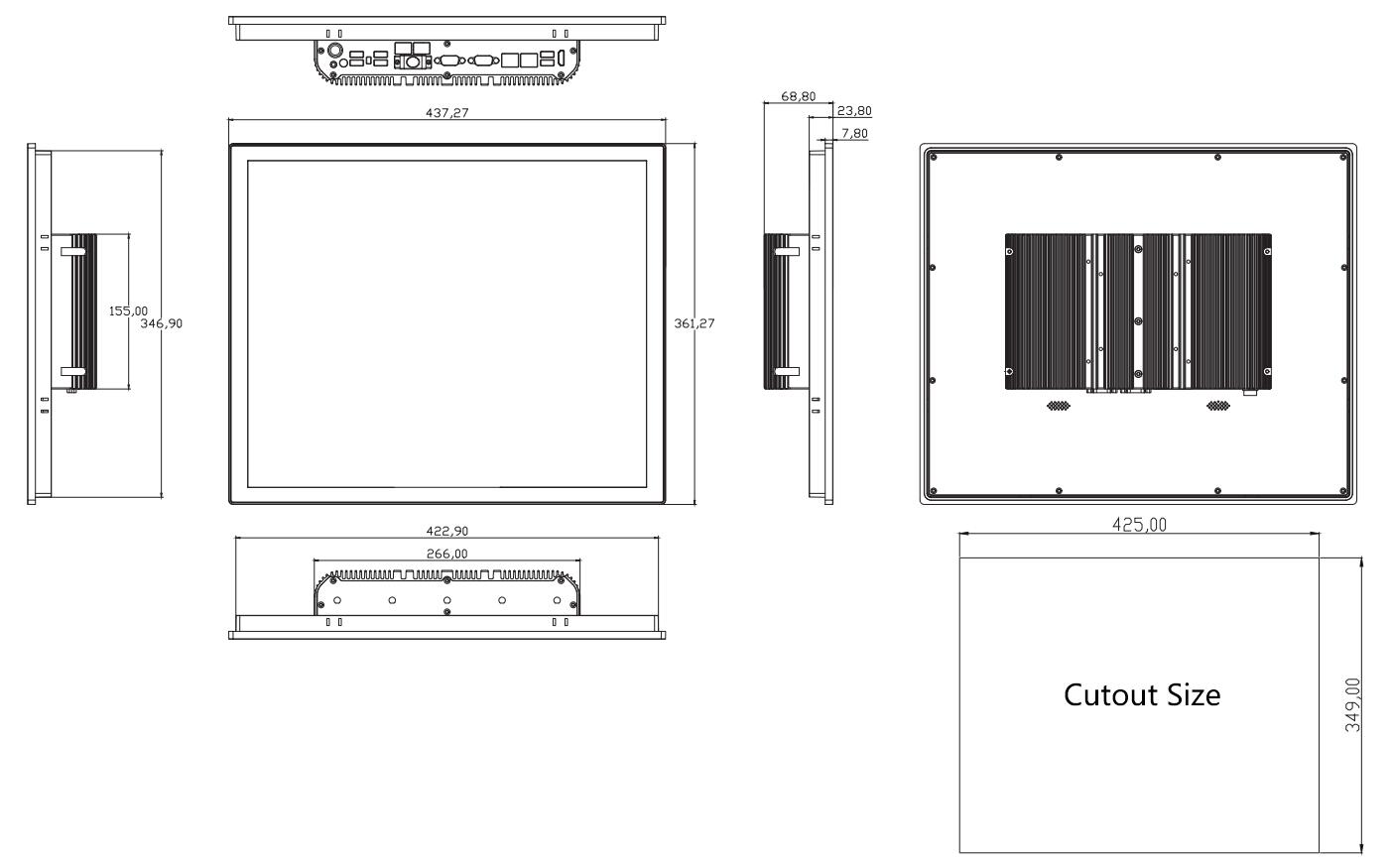 Drawing of SC800M 19 inch Panel PC from Sihovision.jpg