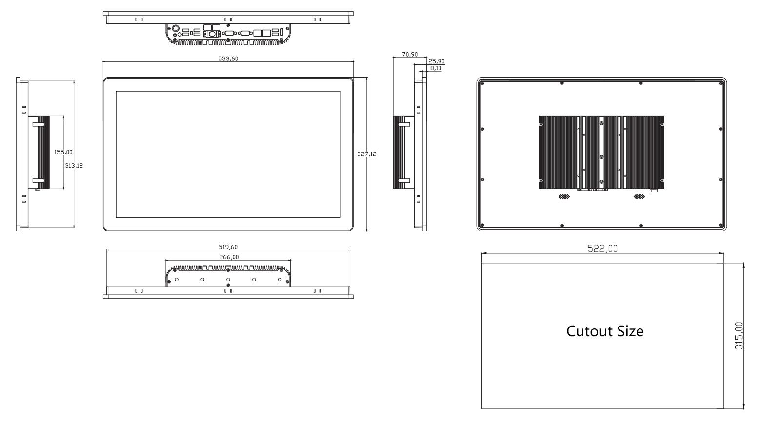 Drawing of SC800M 21.5 inch Panel PC from Sihovision.jpg